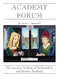 ACADEMY FORUM - The American Academy of Psychoanalysis and Dynamic ...