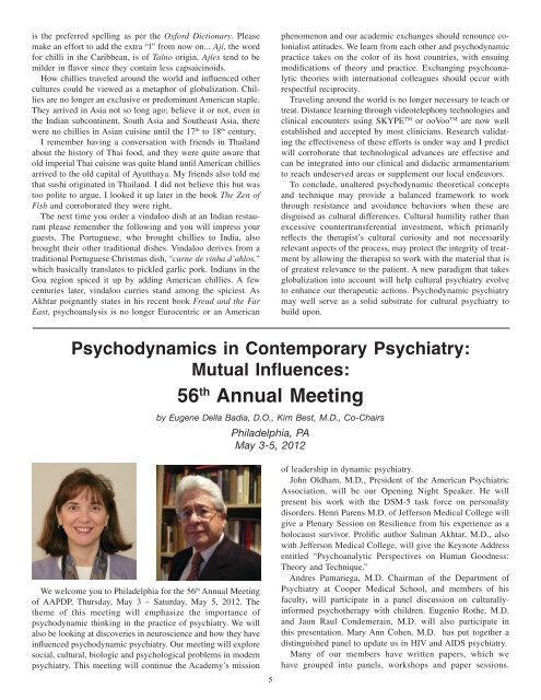 ACADEMY FORUM - The American Academy of Psychoanalysis and Dynamic ...