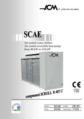 Air cooled water chillers Air cooled reversible heat pump from 40 kW ...