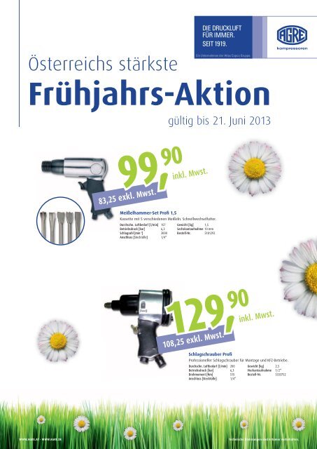 FrÃ¼hjahrs-Aktion - AGRE Kompressoren