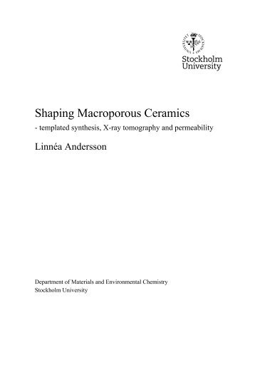 Shaping Macroporous Ceramics - Department of Materials and ...