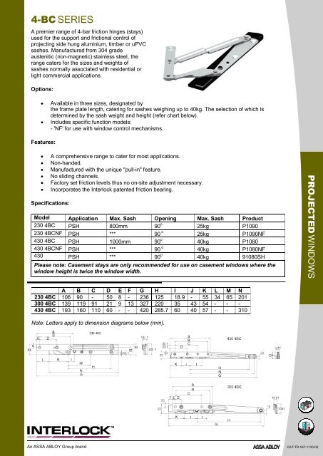 Download casement stay data - Joinery Hardware