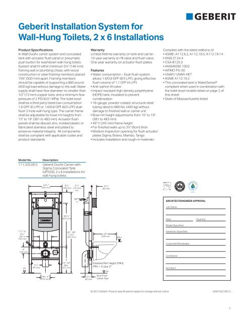 Geberit Installation System For Wall Hung Toilets 2 X 6 Installations - How To Install Wall Hung Toilet