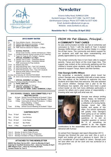 Newsletter - Dunkeld Consolidated School