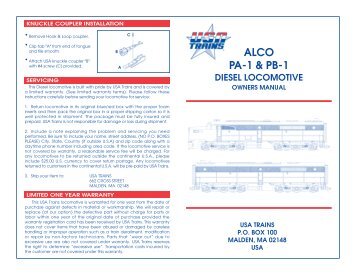 Alco PA Manual - USA Trains