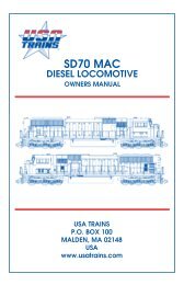 Owners manual - USA Trains