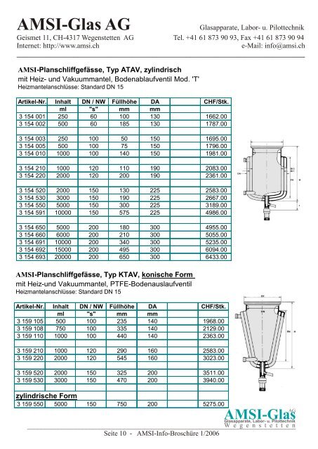 AMSI-Info-BroschÃ¼re 1/2006 - AMSI Glas AG, Glasapparate, Labor