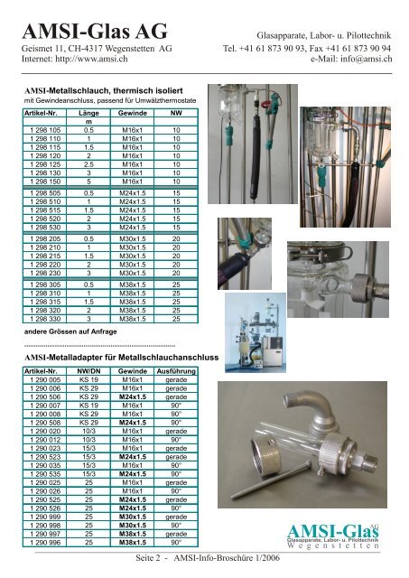 AMSI-Info-BroschÃ¼re 1/2006 - AMSI Glas AG, Glasapparate, Labor