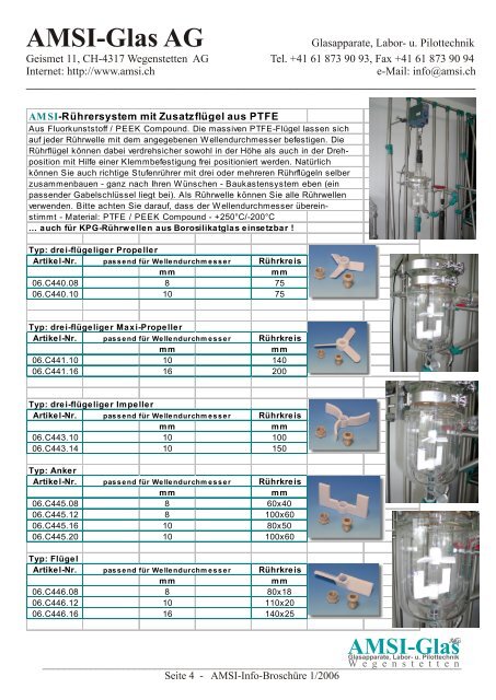 AMSI-Info-BroschÃ¼re 1/2006 - AMSI Glas AG, Glasapparate, Labor