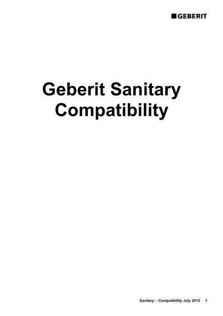 Geberit Sanitary Compatibility