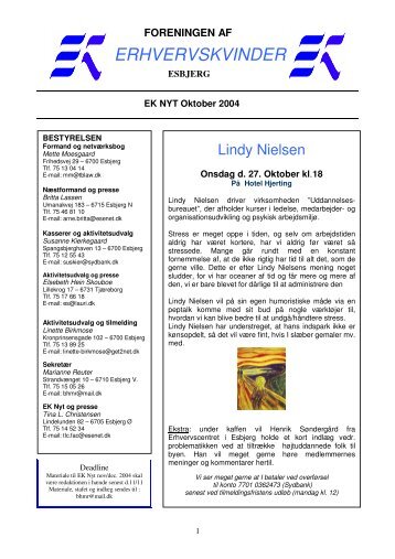 EK Nyt oktober 2004.pdf - Foreningen af Erhvervskvinder