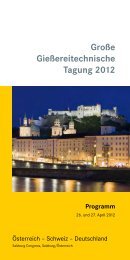 GroÃŸe GieÃŸereitechnische Tagung 2012 Programm - VDG