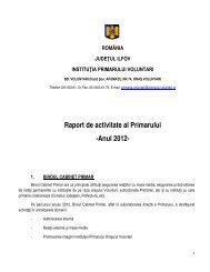 Raport de activitate al Primarului -Anul 2012- - PrimÄria Voluntari