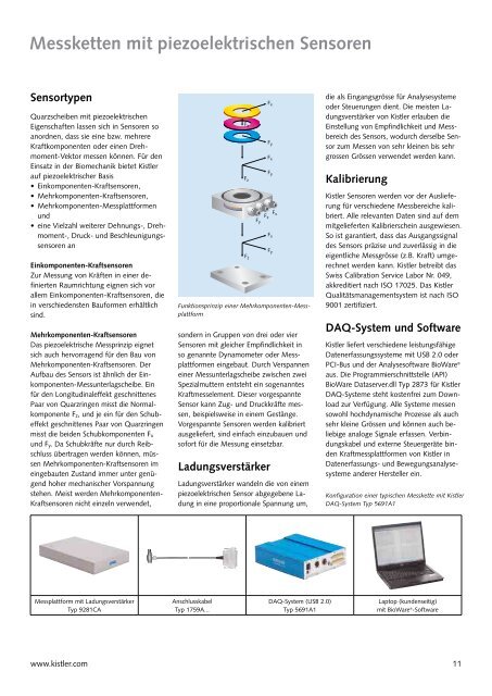 Prospekt, Biomechanik, Messsysteme - Kistler