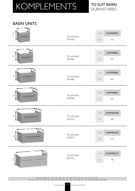 prices within this guide are recommended retail ... - Ambiance Bain