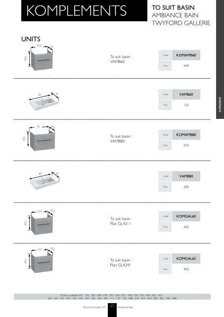 prices within this guide are recommended retail ... - Ambiance Bain