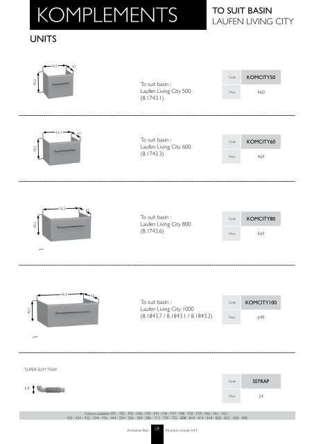prices within this guide are recommended retail ... - Ambiance Bain