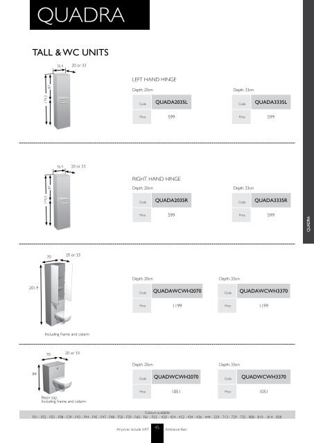 prices within this guide are recommended retail ... - Ambiance Bain