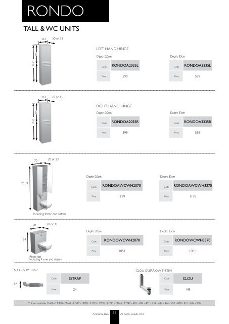 prices within this guide are recommended retail ... - Ambiance Bain