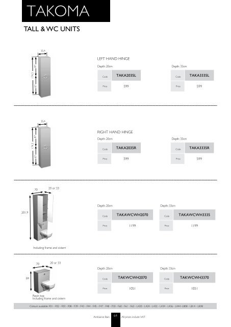 prices within this guide are recommended retail ... - Ambiance Bain