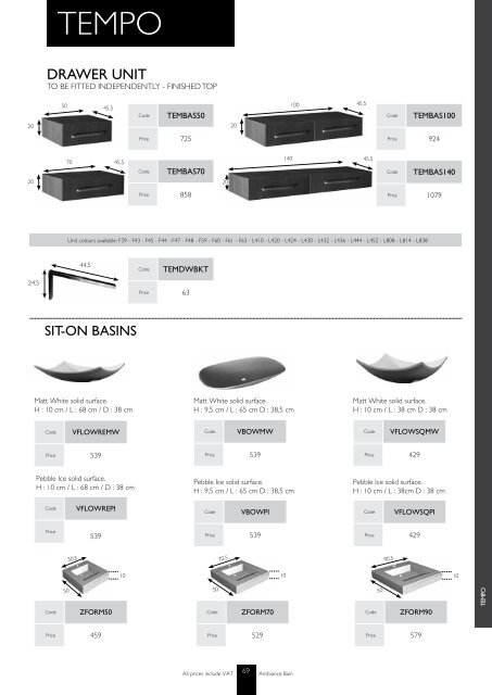 prices within this guide are recommended retail ... - Ambiance Bain