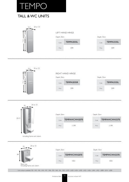 prices within this guide are recommended retail ... - Ambiance Bain