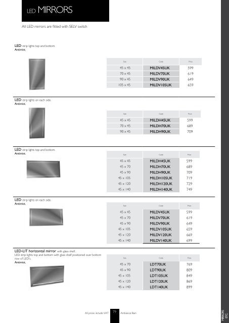 prices within this guide are recommended retail ... - Ambiance Bain