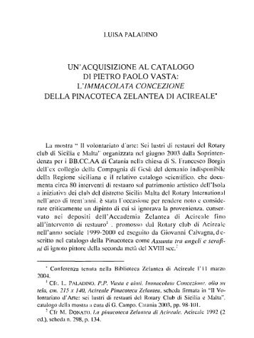 Paladino L., Un'acquisizione al catalogo di Pietro Paolo