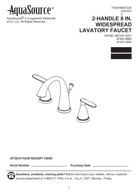2 Handle 8 In Widespread Lavatory Faucet
