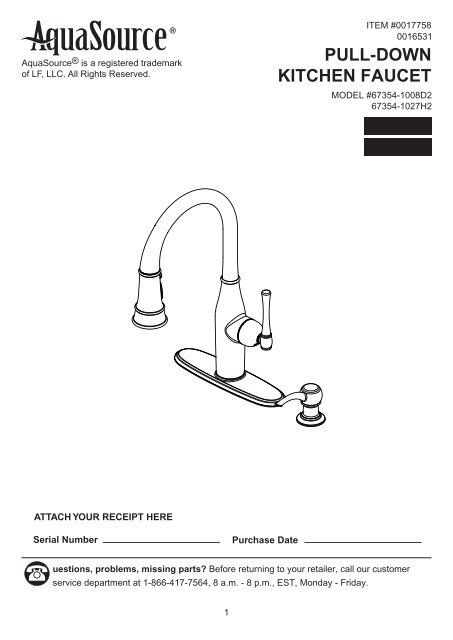 Pull Down Kitchen Faucet