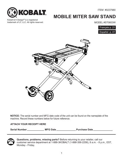 Kobalt mobile miter saw stand deals