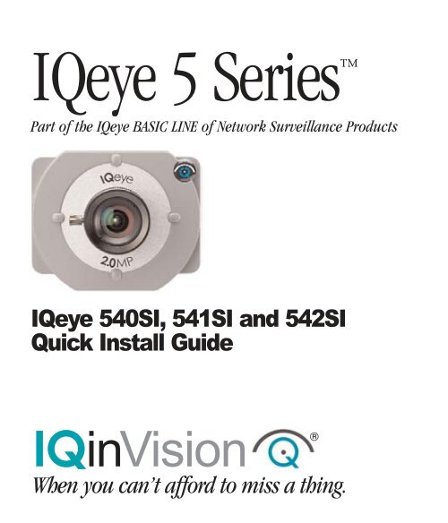 IQeye 5 Series IQinVision