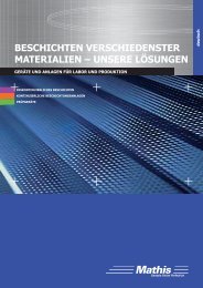 BeSCHICHTen VerSCHIeDenSTer MATerIALIen ... - Mathis AG