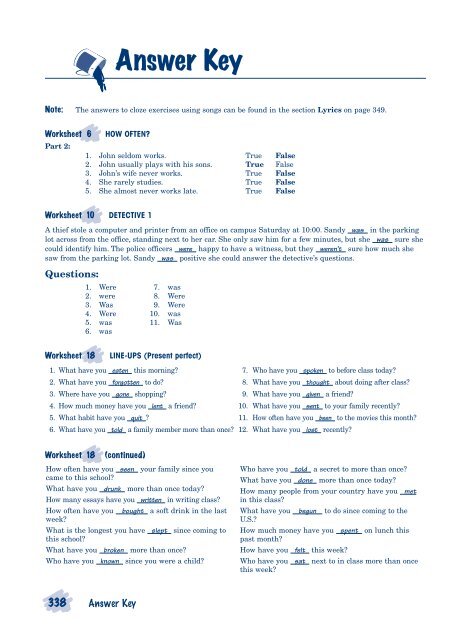 Answer Key Azargrammar Com