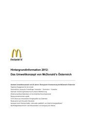 Pressemappe Umwelt und Nachhaltigkeit - McDonalds