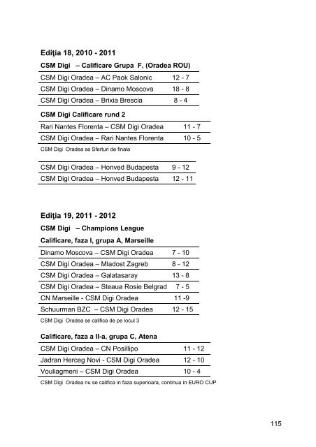 Calendar competitional 2013 - Federaţia Română de Polo