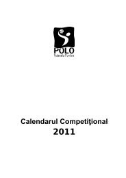 Calendar competitional 2010 - 2011 - Federaţia Română de Polo