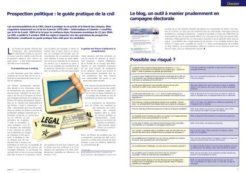 Prospection politique : le guide pratique de la cnil ... - Localeo