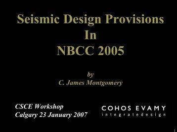 Part 2 - Seismic Design Provisions In NBCC 2005 - The Schulich ...