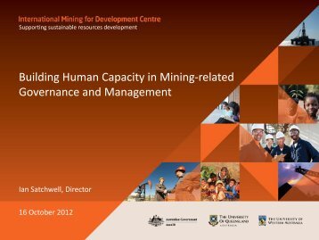 Building Human Capacity in Mining-related Governance - The ...