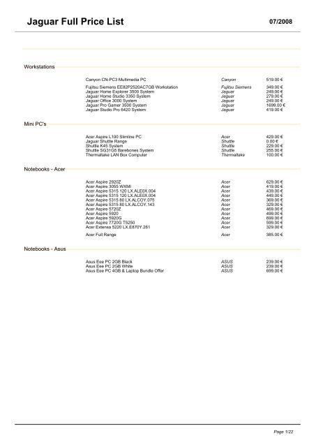 jaguar tft display pricelist
