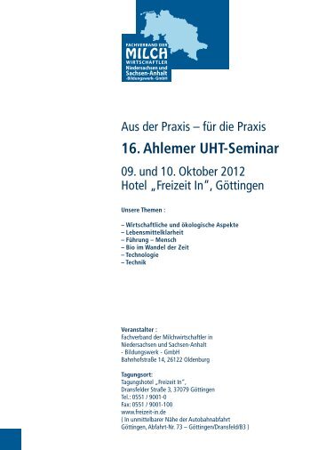 16. Ahlemer UHT-Seminar