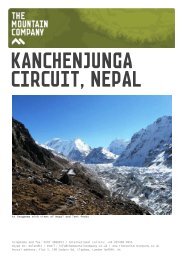 KANCHENJUNGA CIRCUIT, NEPAL - The Mountain Company