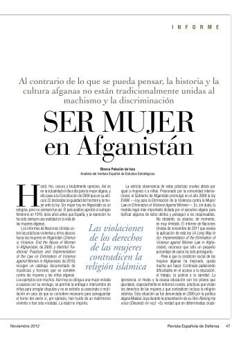 "Ser mujer en AfganistÃ¡n".- Blanca PalaciÃ¡n de Inza ... - IEEE