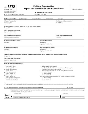 Envision Ogden IRS Form 8872 - WCFGoldmine