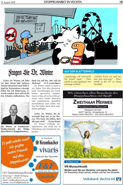 Viel SpaÃŸ auf dem Stoppelmarkt! - Vechtaer Stoppelmarktszeitung