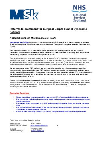 Referral-to-Treatment for Surgical Carpal Tunnel ... - 18 Weeks