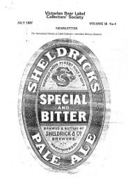 View Newsletter Online - The Victorian Beer label Collectors Society