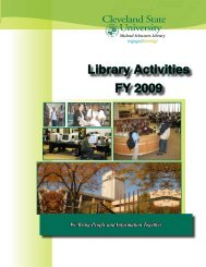 Library Activities FY 2009 - Cleveland State University