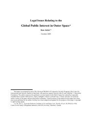 Current Legal Issues Relating to Access to Space* - Center for ...